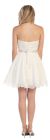 Strapless Lace Bust Short Homecoming Party Dress back in Off White
